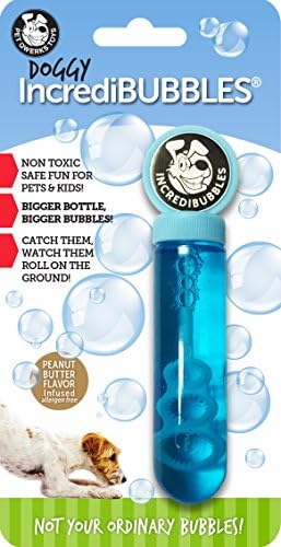 Pet Qwerks Incredibubbles Interactive Pet Toys - Long Lasting Edible Bubbles for Dogs & Cats - Peanut Butter Flavor - 38 ML, All Breed Sizes by PetQwerks