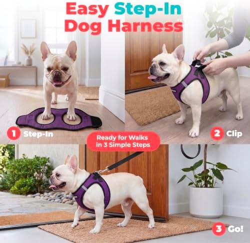 Voyager Step-in Air Dog Vest Harness - Purple/Black Trim, XX-Small - Image 3