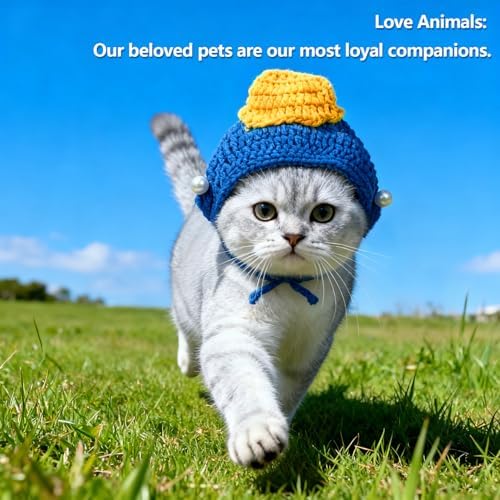 Cute Cat Hat Costume Suitable for 5 to16 lbs - Kitten hat Head Circumference 11" or Less cat Hats for Cats only pet Christmas Photography Outfits - Image 5