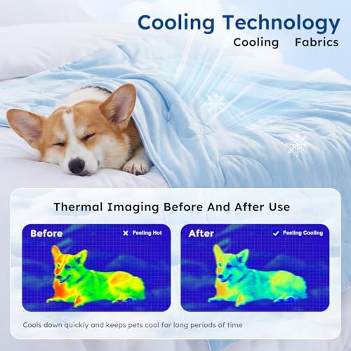 ZOMISIA Cooling Blanket for Extra Large Dogs - Washable Dog Cooling Mat for Hot Weather, Travel Soft Pet Summer Essentials, Grey, 50"x60" - Image 3