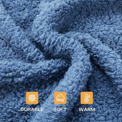 Luciphia 1 Pack 3 Calming Dog Blanket Fluffy Premium Fleece Pet Blankets Soft Sherpa Throw for Dogs Puppy Cat Haze Blue Small (23" x16") - Image 2