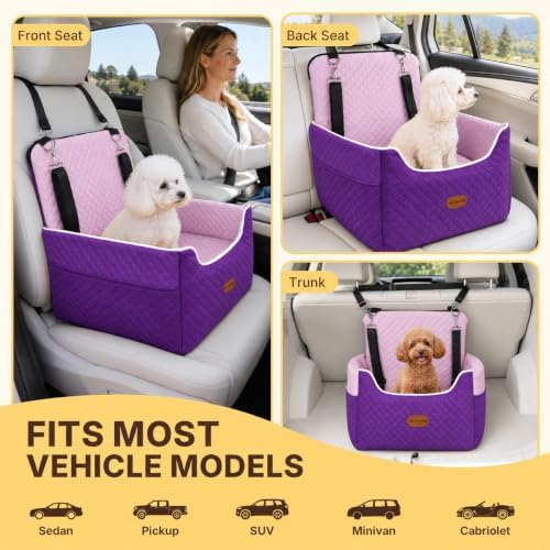 ALL GOOD PET SUPPLIES Dog Car Seat for Small/Medium Dogs Under 35lbs - Image 4