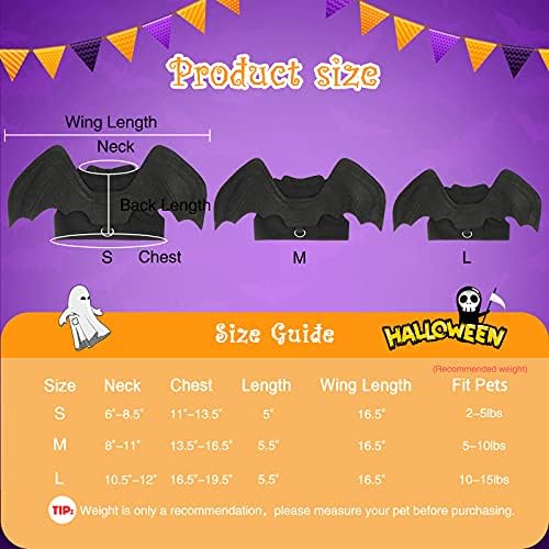 Rypet Dog Halloween Costume, Halloween Bat Wings for Small Dogs Cats, Large - Image 3