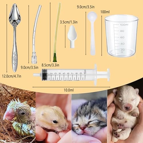8 pcs Bird Feeding Syringe Set,Small Bird Pet Parrot Feeder Tubes - Image 2