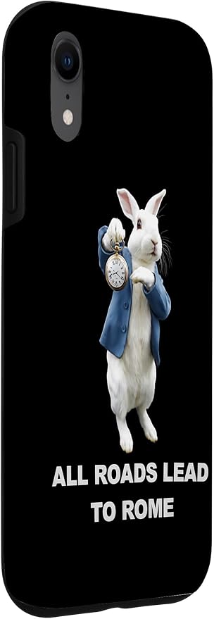 Funny AI Rabbit Meme Tshirt - All Roads Lead to Rome Humor Case for iPhone XR - Image 3
