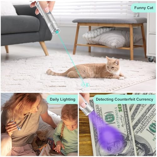 TBTeek Cat Toy, Unique Green Light, 7-in-1 Modes, 5 Fun Patterns, USB Charging, Interactive Toy for Kitten Dog Excrise(1pcs) - Image 6