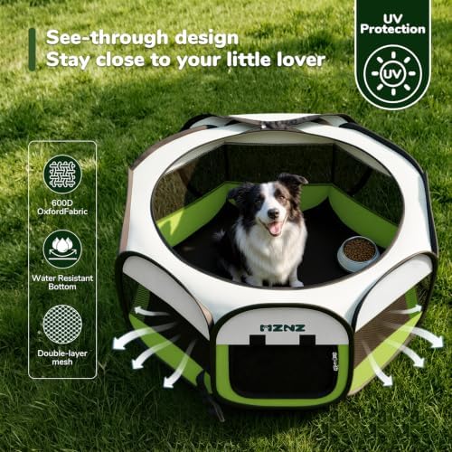 Dog Cat Small Animal Puppy Playpen Crate, Large, Green - Image 6