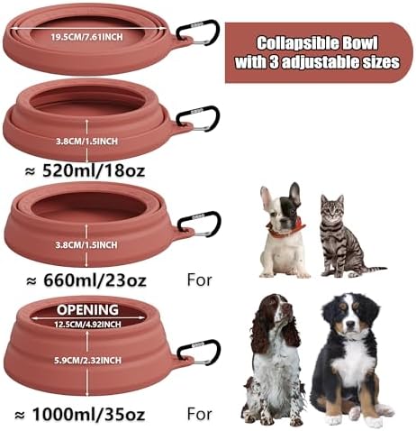 OHMO Spill Proof Collapsible Dog Bowl, 34oz Portable Dog Water Bowl - Image 6