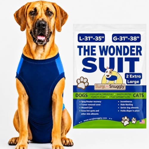 Surgi Snuggly Dog Surgery Recovery Suit, Cone Alternative, Spay/Neuter 2XL by Surgi%7ESnuggly