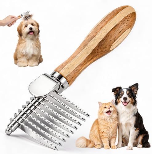 Pet Dematting and Deshedding Comb for Long & Short Dogs and Cats by Unknown