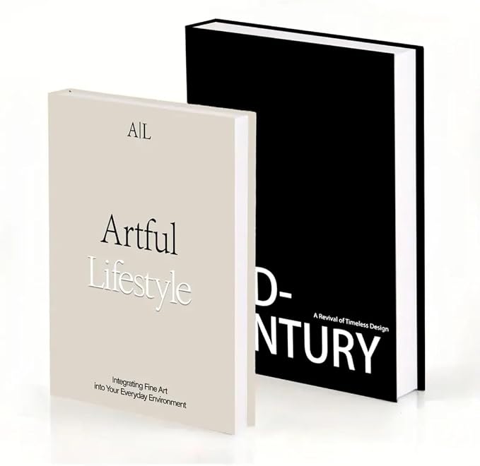 Decorative Books for Home Decor,2 Pcs Modern Minimalist Faux Book for Home Decoration,Coffee Table Decor,Living Room Aesthetic Accent (E5) - Image 6