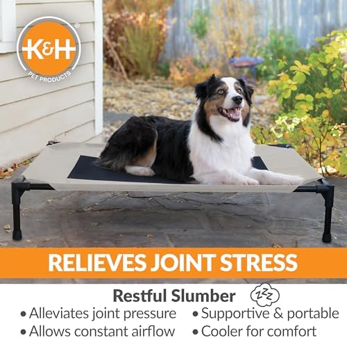 K&H Outdoor Elevated Dog Bed for Medium & Large Pets, Taupe, Large 42x30in - Image 5