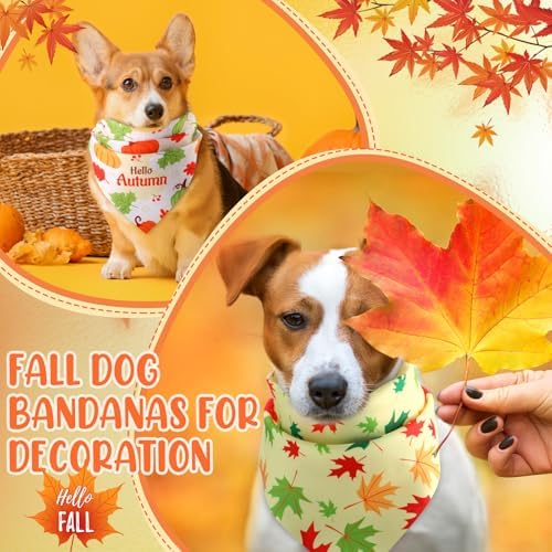 Weewooday 50 Pcs Fall Thanksgiving Dog Bandanas Bulk, Medium Pets Charm - Image 2