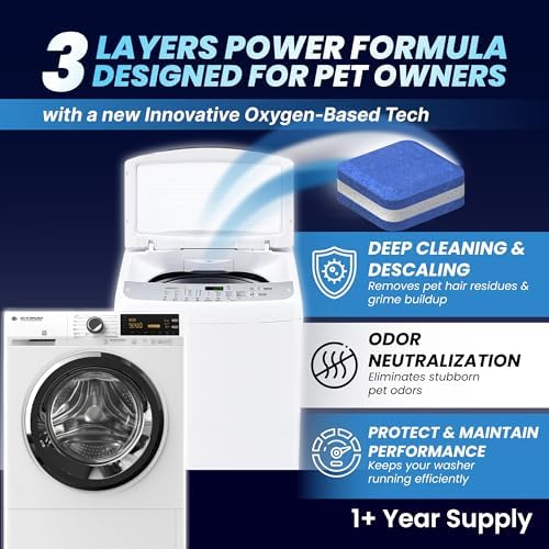 Washing Machine Cleaner Pro Tablets for Pet Owners, 56 Pack, Front/Top Load - Image 4