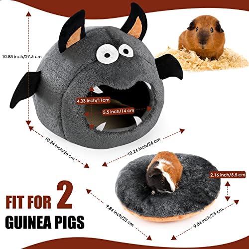 Guinea Pig Hideout - Guinea Pig Bed, Halloween Style Small Pet Hides, Ideal Bed for Small Pets, Bat Shape, Dark Gray - Image 6