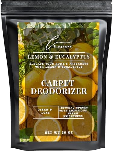 Lapew Lemon & Eucalyptus Carpet Deodorizer Powder - Pet Safe Freshener for Vacuuming | Scented Odor Eliminator for Home | 36 oz by Lapew