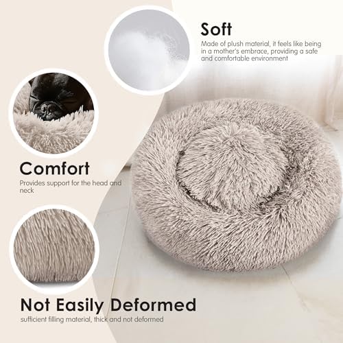 Extra Large Dog Beds, 36in Human Dog Anxiety Relief Comfort Bed (Brown) - Image 4