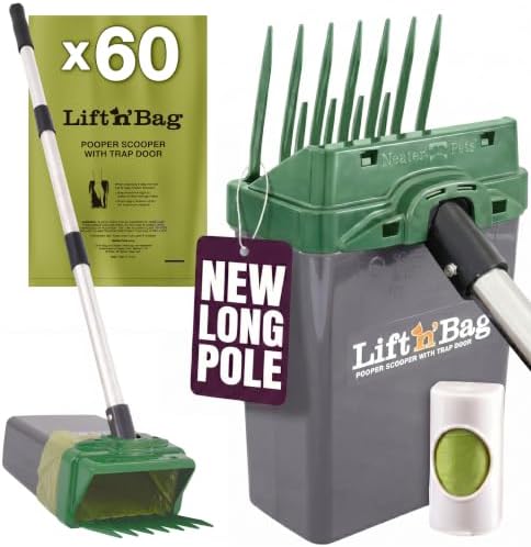 Neater Pet Brands Lift N' Bag Dog Pooper Scooper with 31" Pole, 60 Bags by NeaterPetBrands