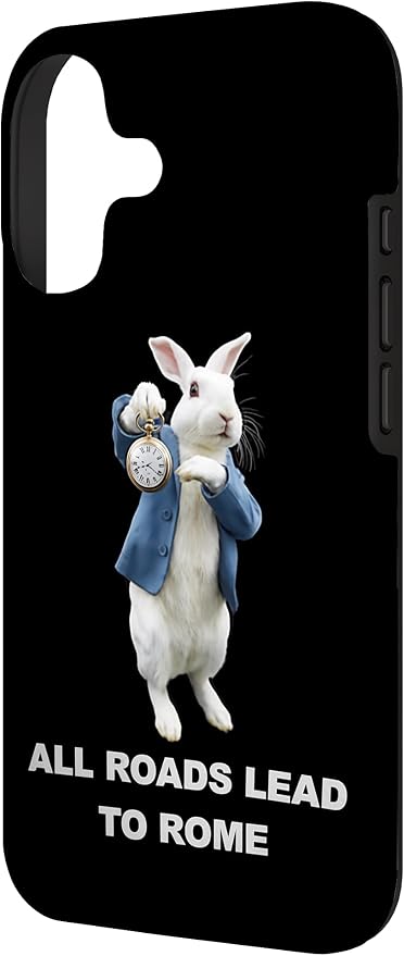 Funny AI Rabbit Meme Tshirt - All Roads Lead to Rome Humor Case for iPhone 17 - Image 2