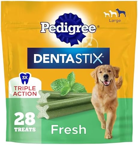 Pedigree Dentastix Large Breed Dental Dog Treats, Fresh, 28 Count by Pedigree