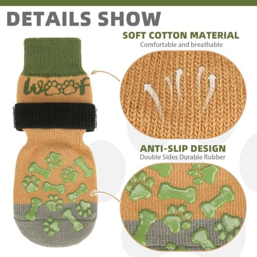 KOOLTAIL Dog Socks for Hot/Cold Pavement to Prevent Licking Paws for Small Medium Large Senior Dogs,Dog Boots&Paw Protector for Hardwood Floors Anti Slip,Traction Control No Twist Grip Booties XL - Image 3
