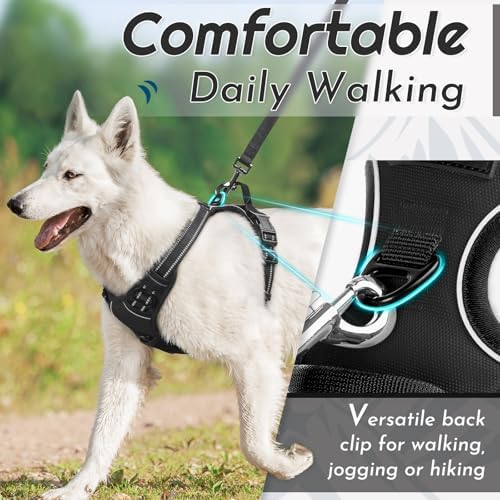 Eagloo Dog Harness for Large Dogs, No Pull Pet Vest with 2 Leash Clips - Image 3