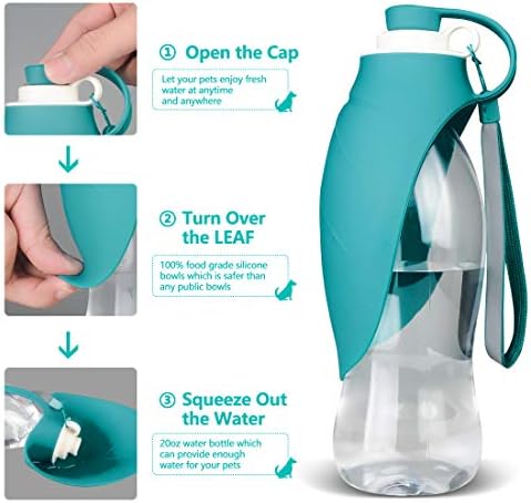 TIOVERY Dog Water Bottle for Walking, Pet Water Dispenser Feeder Container Portable with Drinking Cup Bowl Outdoor Hiking, Travel for Puppy, Cats, Hamsters, Rabbits and Other Small Animals 20 OZ - Image 4