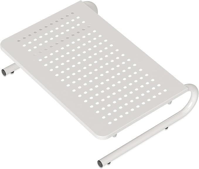 suptek Monitor Stand Riser for Computer,Laptop,Printer, Notebook and All Flat Screen Display with Vented Metal Platform and 4 Inches Height Underneath Storage,White(MST004W) by suptek
