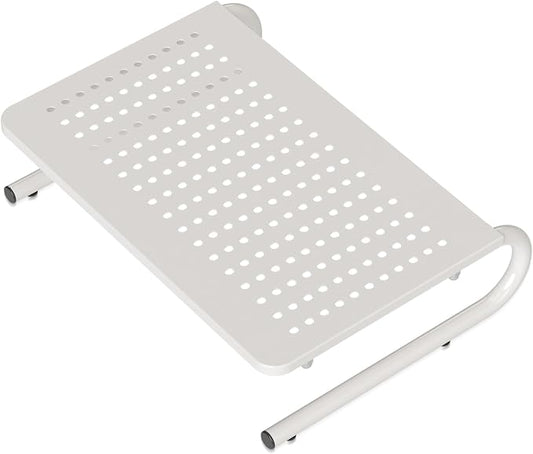 suptek Monitor Stand Riser for Computer,Laptop,Printer, Notebook and All Flat Screen Display with Vented Metal Platform and 4 Inches Height Underneath Storage,White(MST004W) by suptek