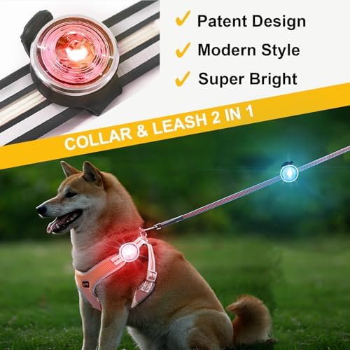 Tubasion 3-Pack Dog Lights for Night Walking, Upgraded 8 Modes Rechargeable Dog Collar Lights for Nighttime Clip On, IPX6 Waterproof and Silicon Band Safety Light for Collars - Image 2
