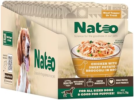 NATOO Chicken, Sweet Potato & Broccoli Dog Food Topper, 3 oz, 20 Pack by Natoo