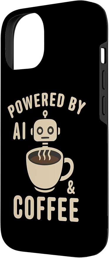 Powered by AI and Coffee Robot Case for iPhone 14 - Image 2