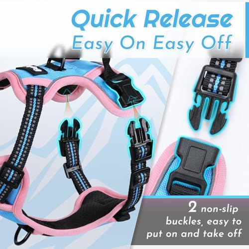 Eagloo Dog Harness for Small Dogs, No Pull Pet Vest with 2 Leash Clips - Image 6