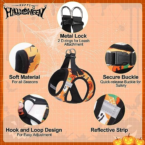 BEAUTYZOO Halloween Dog Harness Medium Sized and Leash Set,No Pull Pet Vest - Image 3