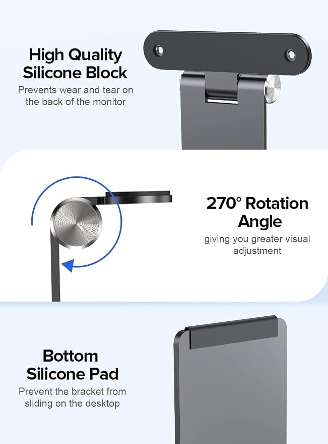 UPERFECT Portable VESA Monitor Stand with Hand Screw, 7 to 18.5 inch Freestanding VESA Monitor Desk Mount with Swivel/Tilt/Rotation, Fits Screen with M3/M4*75MM - Image 5