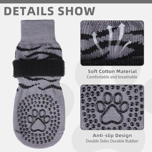 KOOLTAIL Dog Socks for Hot/Cold Pavement to Prevent Licking Paws for Small Medium Large Senior Dogs,Dog Boots&Paw Protector for Hardwood Floors Anti Slip,Traction Control No Twist Grip Booties,S - Image 5