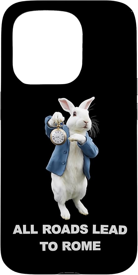 Funny AI Rabbit Meme Tshirt - All Roads Lead to Rome Humor Case for iPhone 15 Pro by Unknown