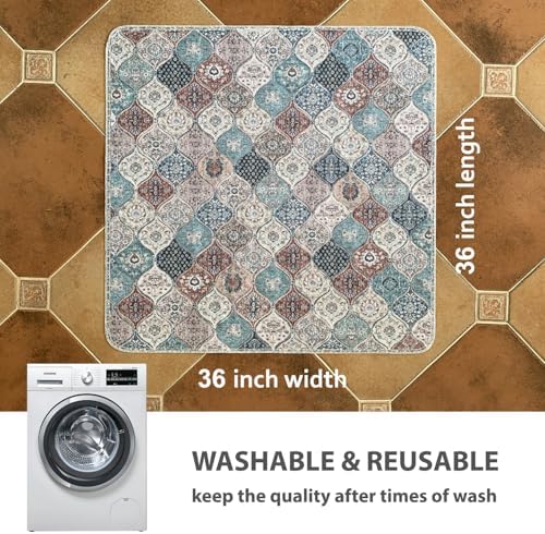 nunubaby Washable Pee Pads for Dogs, Stylish, Non-Slip and Leak-Proof Pee Pads. Reusable Potty Pads for Dogs for Crates and Floors.(Dark Red/Multi,36" x36" ) - Image 4