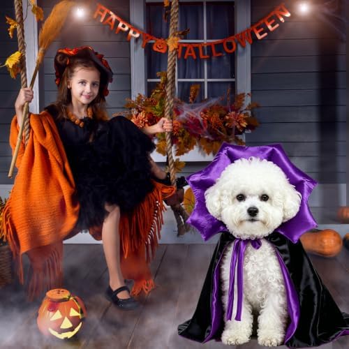 GOYOSWA Dog Halloween Costumes, Dog Vampire Devil Cape Cloak Costume Pet Halloween Costumes for Small Medium Large X-Large Dogs Pets (Small) - Image 2