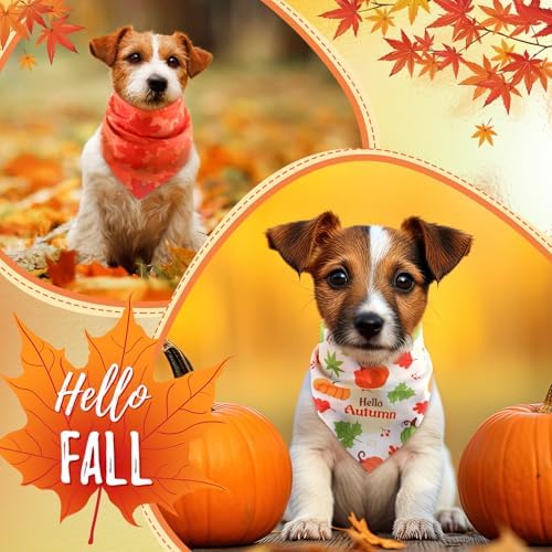 Weewooday 50 Pcs Fall Thanksgiving Dog Bandanas Bulk, Small Pets Charm - Image 2