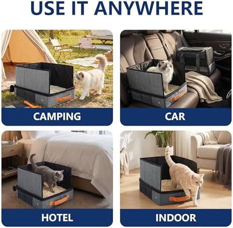 MORAIS Portable Travel Litter Box for Cats, 17.7"×13.5"×11" - Image 3