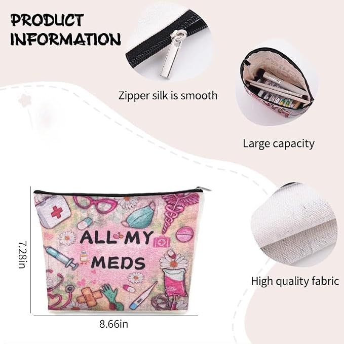 Small Nurse Medical Supply Pouch Bag Emergency Medicine Physician Bag Gifts Pharmacist Doctor Graduates Accessories Family Patient Medication Organizer Nursing School Makeup Bags Survival Med Pouch - Image 6