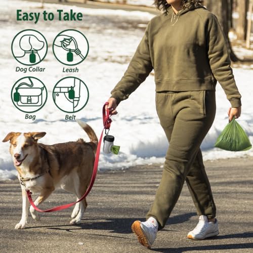 FURHAB Dog Poop Bag Holder for Leash with Carabiner Clip Soft Fabric - Image 5
