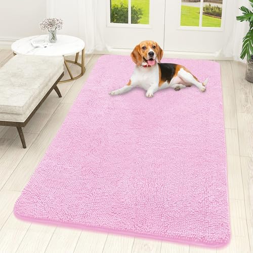 OLANLY Dog Door Mat for Muddy Paws 59x32, Super Absorbent Chenille Mud Mat by OLANLY