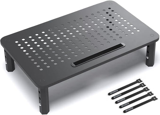 EVOOMI Monitor Stand Riser - Upgraded for Faster Productivity - Anti-Skid, HD Hexagonal Steel - Free Cable Ties - Computer Stand - Laptop, Desktop, Printer, iMac (Simple) by EVOOMI