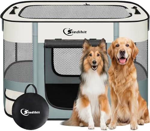 Siedihit 35" Dog Playpen,Cat Puppy Pen, Pet Portable Crate Indoor Outdoor by Siedihit