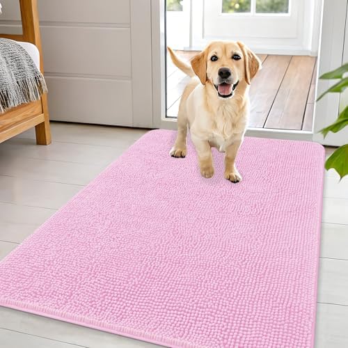 OLANLY Dog Door Mat for Muddy Paws 44x32, Super Absorbent Chenille Mud Mat by OLANLY