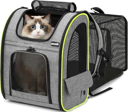 pecute Cat Backpack Expandable, Cat Carrier Backpack Breathable, Large by pecute