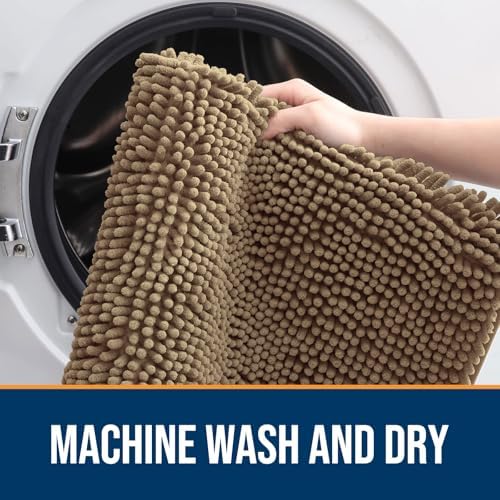 OLANLY Dog Door Mat for Muddy Paws 48x30, Super Absorbent Chenille Mud Mat - Image 5