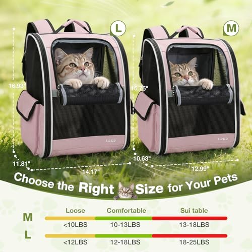 Lekereise Cat Backpack Carriers, Dog Carrier Backpacks with Breathable Mesh for Small Medium Cats Dogs Puppy Up to 18 Lbs, Pet Foldable Carrying Backpack Ventilated for Travel Hiking Collapsible - Image 4